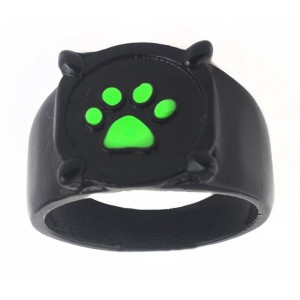 Anello Nero Impronta Gatto Carnevale Cosplay CHARING